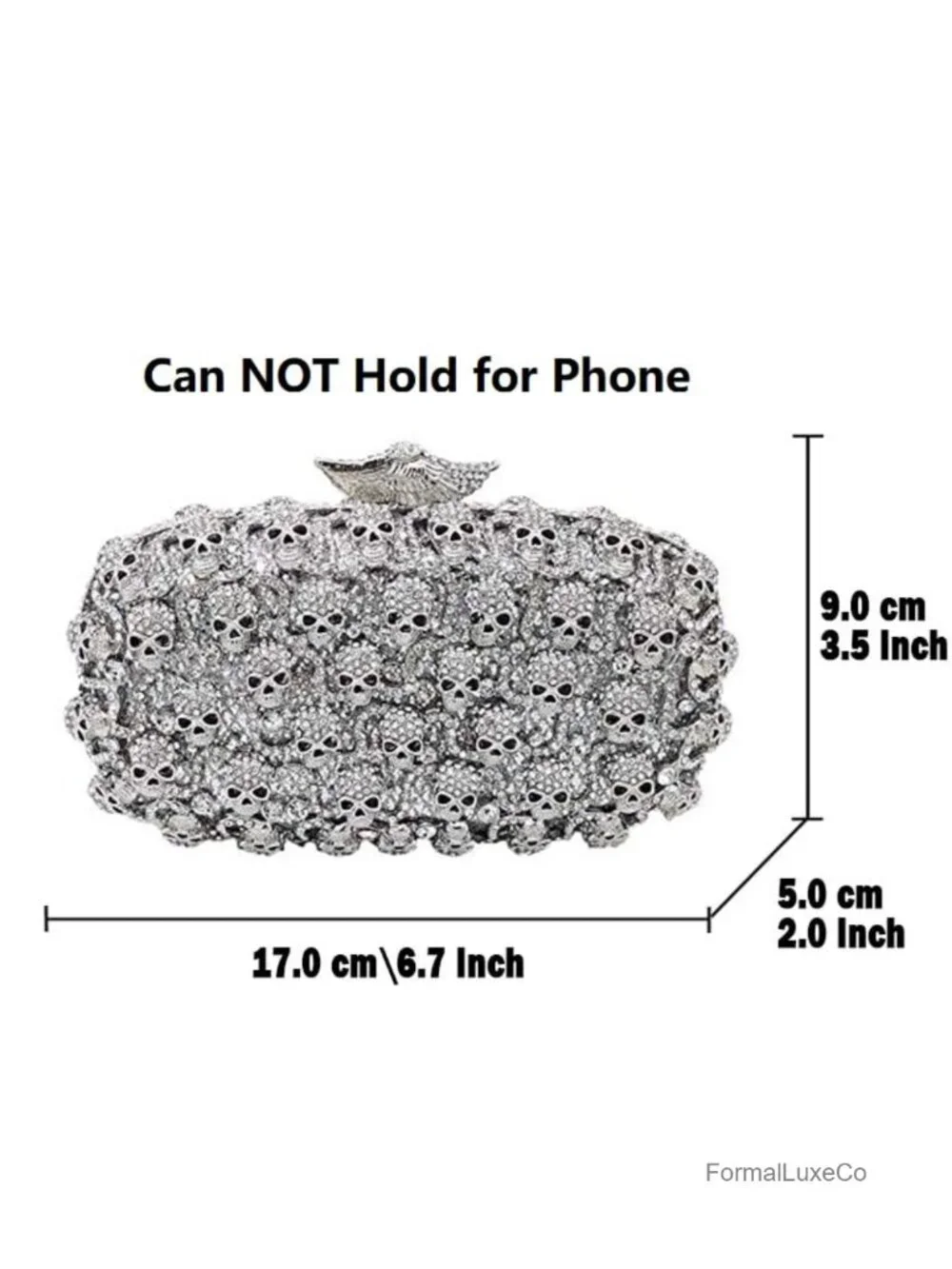 Skull Rhinestone Crystal Clutch Purse Evening Bag